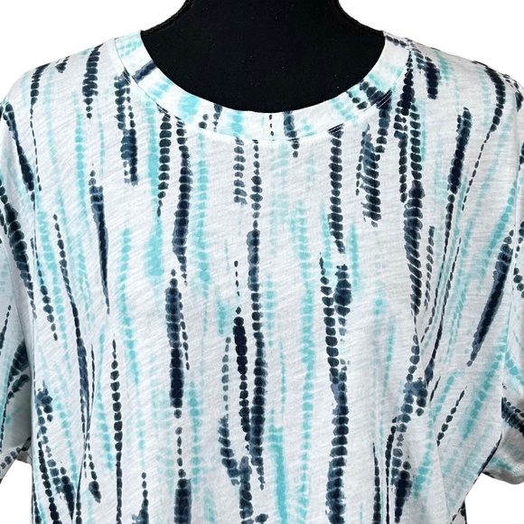 Athleta Organic Daily Relaxed Black Teal Short Sleeve T-Shirt Size L - Picture 5 of 9